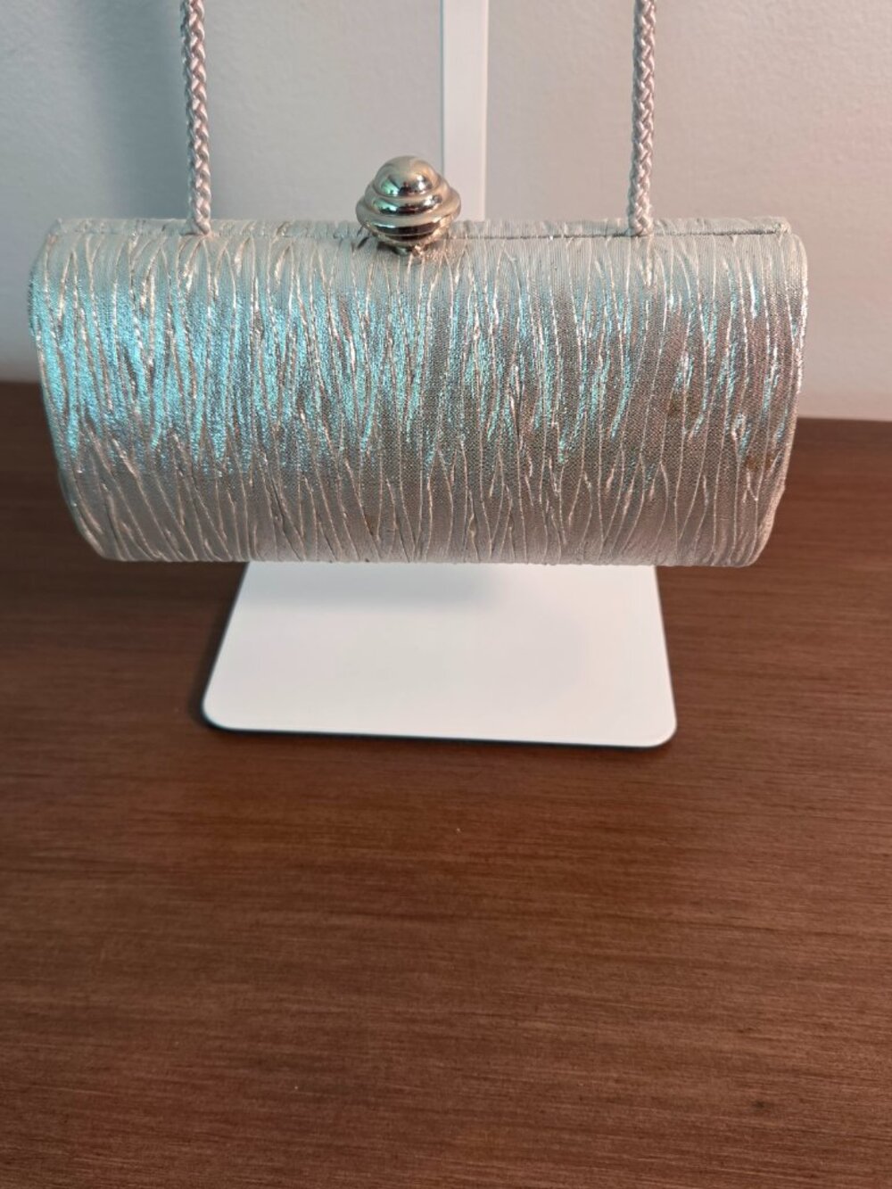 SASHA SILVER EVENING CROSSBODY OR CLUTCH PURSE